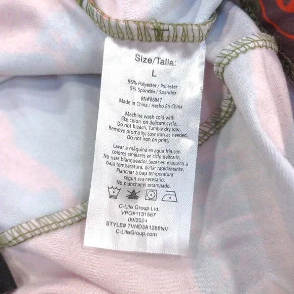 Von Dutch Womens Logo Print Leggings Size Large High Waist Camo Flare Leg - Picture 7 of 7